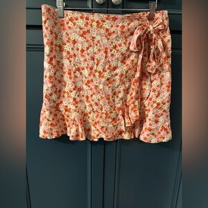 Joe Benbasset Pink and Red Floral Mini Skirt